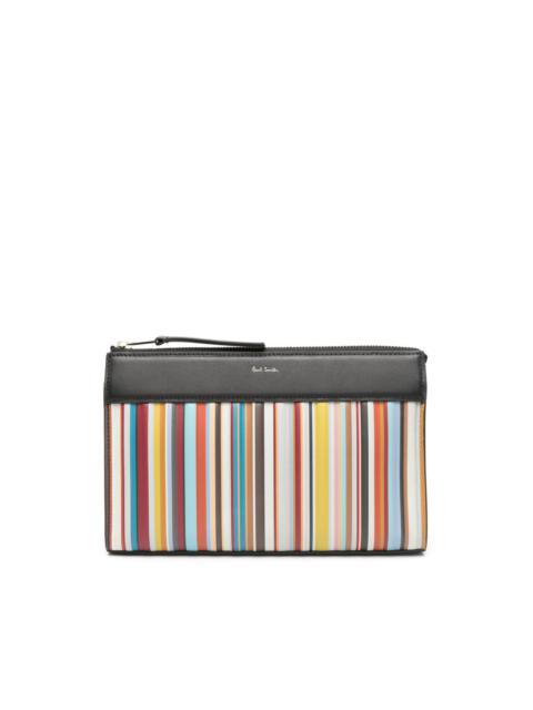 Signature Stripe clutch bag