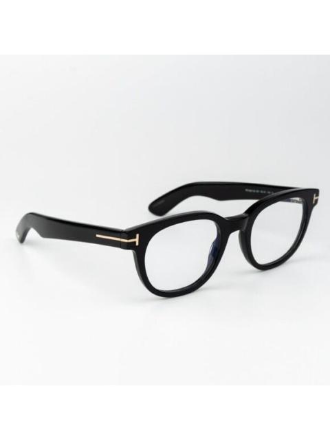 TOM FORD Tom Ford Men Eyeglasses Shiny Black Clear Blue Light Block Round FT5807-B/O 001