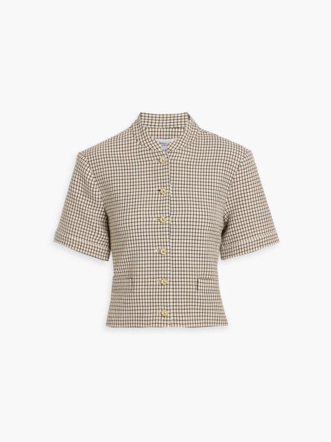 DEREK LAM 10 CROSBY Grace cropped checked tweed top