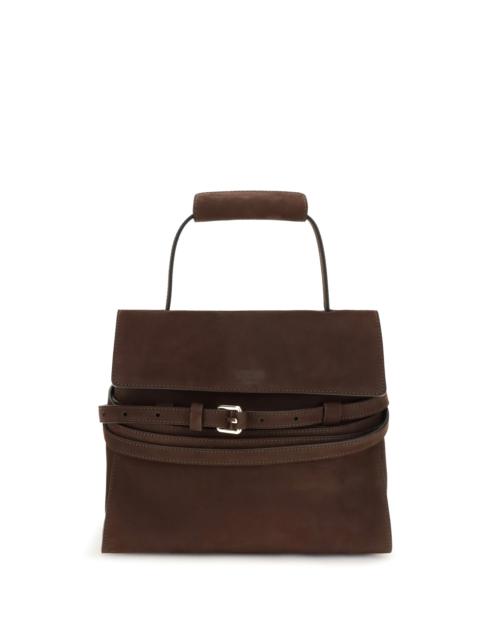 Moschino Moschino Medium Top Handle Bag with Buckle Detail Chocolate