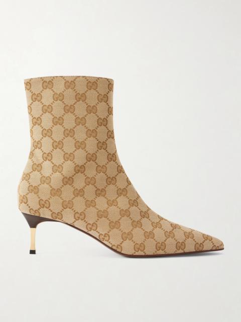 GUCCI Bombshell Canvas-jacquard Ankle Boots