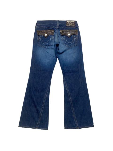 Other Designers Vintage True Religion Joey Leather Flap Denim Flare Jeans