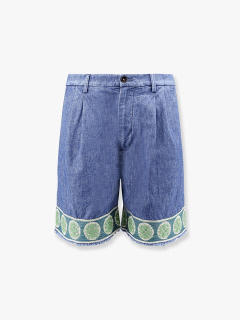 Valentino Valentino Denim Shorts With Embroidery On The Bottom