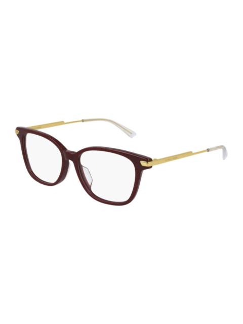 Bottega Veneta Bottega Veneta Ladies Red Square Eyeglass Frames BV1074OA 004