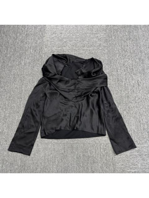 SAINT LAURENT Saint Laurent Flipped Collar Padded Silk Blouse