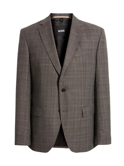 BOSS BOSS Hutson Slim Fit Brown Textured Wool Mélange Sport Coat in Dark Brown at Nordstrom