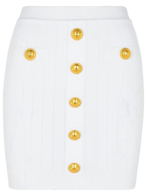 Balmain Balmain Mini Skirt In White Viscose Blend