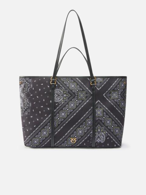 MAXI DOUBLE HANDLE SHOPPER BAG WITH BANDANA PRINT