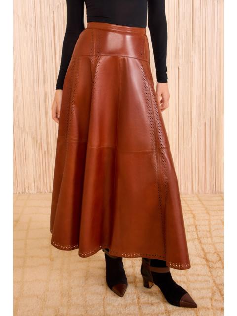 ULLA JOHNSON Aninda Leather Midi Skirt