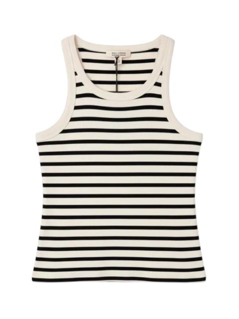 NILI LOTAN Jennifer Rib Tank in Ecru/Black Stripe