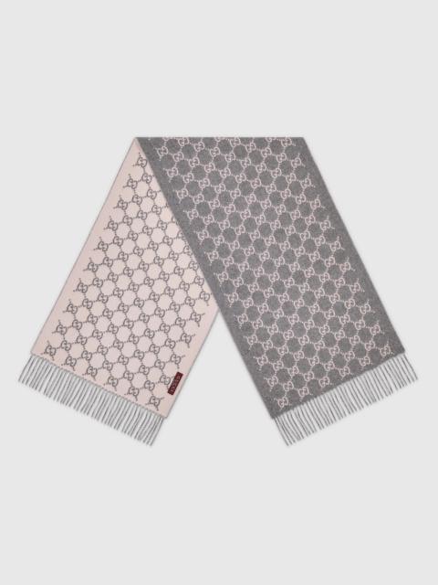 GUCCI Gucci GG Cashmere Scarf Grey Men