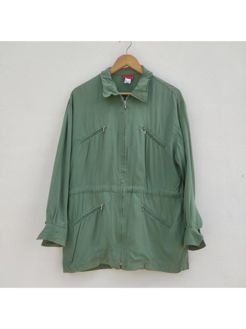 KENZO Kenzo Paris Japanese Designer 90s Vintage Green Silk Jacket