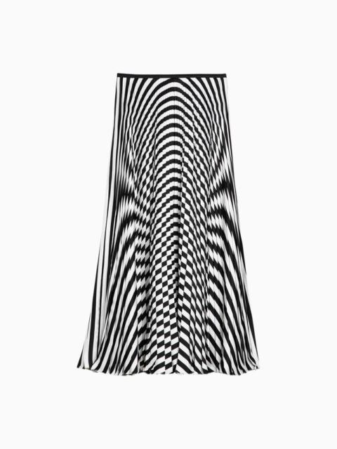 Alaia White/Black Flounced Midi Skirt Women