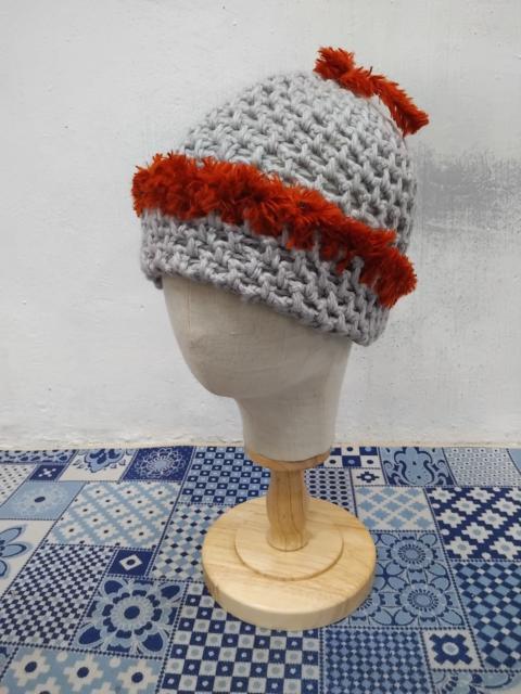 Other Designers Archival Clothing - Unnamed Grey orange colour beanie hat