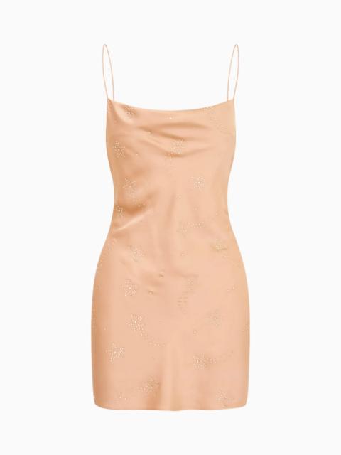LoveShackFancy Kalora Celestial Crystal Satin Mini Dress