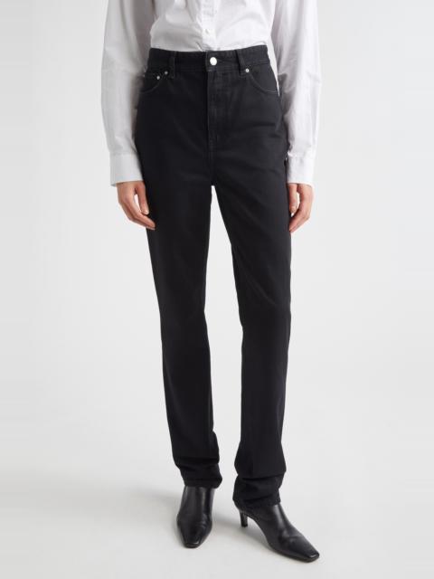 TOTEME TOTEME High Waist Organic Cotton Slim Leg Jeans in Black at Nordstrom