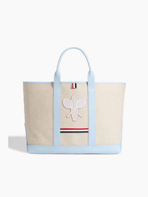 Thom Browne Appliquéd canvas and pebbled-leather tote