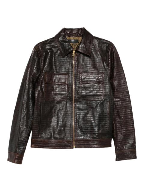 AMIRI embossed-leather zip-front jacket