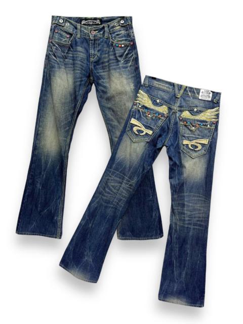 Other Designers Vintage - AWESOME🔥REDPEPPER Embroidery Wings Flare Distressed Denim