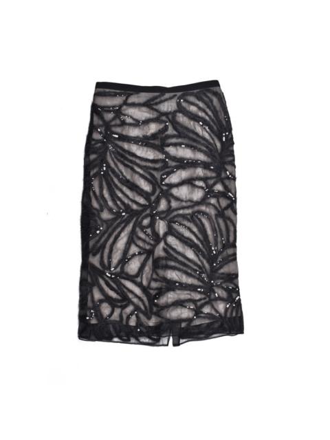 Brunello Cucinelli Brunello Cucinelli Black Silk Sequin Skirt
