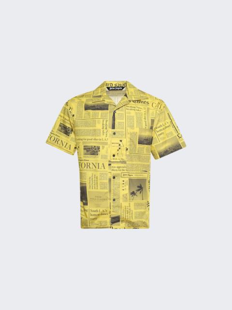 Palm Angels X La Times News Shirt Yellow And Black