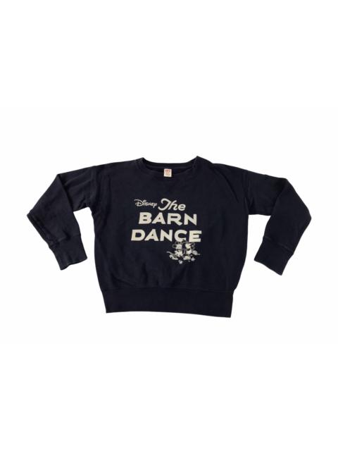 Other Designers Mickey Mouse - Disney Mickey Mouse Barn Dance Sweatshirt Big Logo Printed