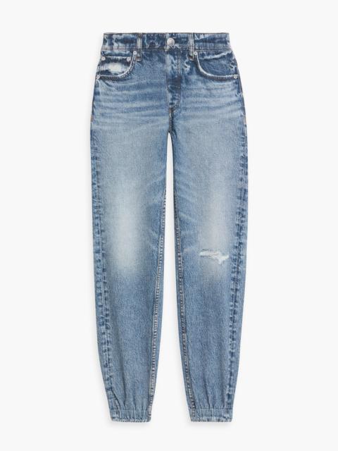 rag & bone Miramar denim-effect print French cotton-terry track pants