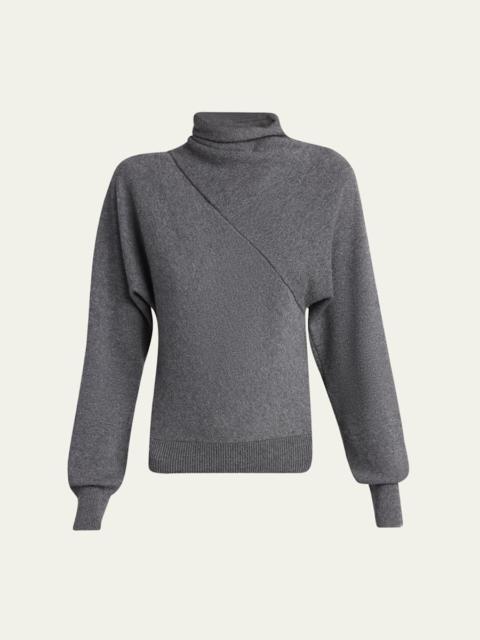 TOM FORD Wrap-Neck Fine Cashmere-Cotton Sweater