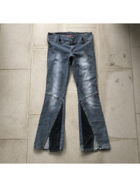 Other Designers Archival Clothing - Rare🔥y2k hybrid flared stretch jeans by Muad jeans