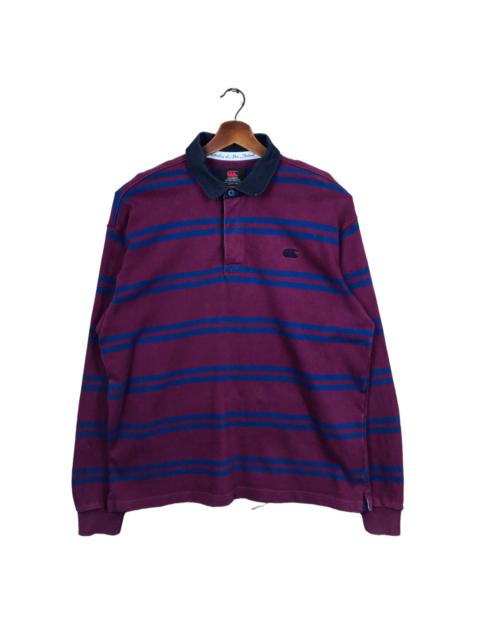 Other Designers Vintage - Canterbury Of New Zealand Long Sleeve Stripe Polo Shirt