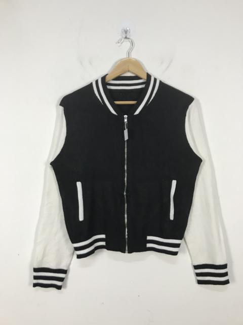 Other Designers Homespun Knitwear - Unbrand Black White Knit Varsity Jacket #2625