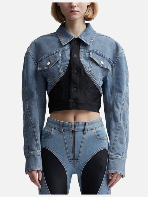 MUGLER CROPPED DENIM JACKET