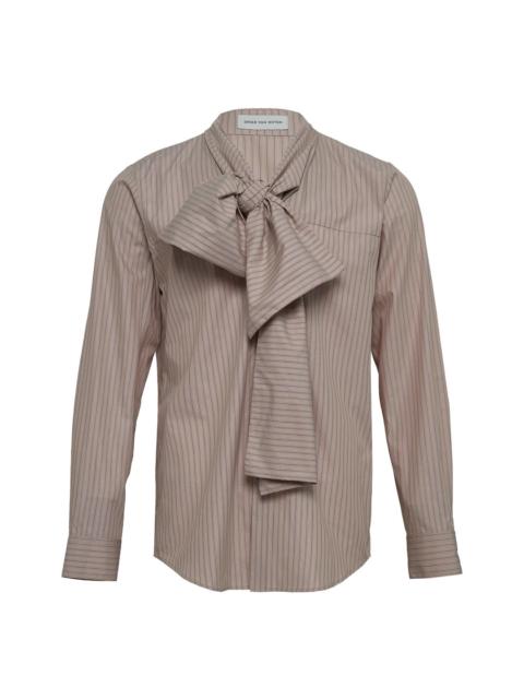 Dries Van Noten Bow Neck Cotton Shirt