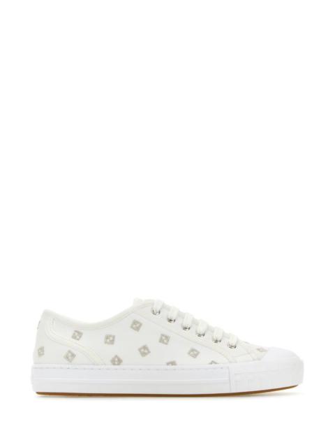 Fendi Woman Embroidered Canvas Domino Sneakers