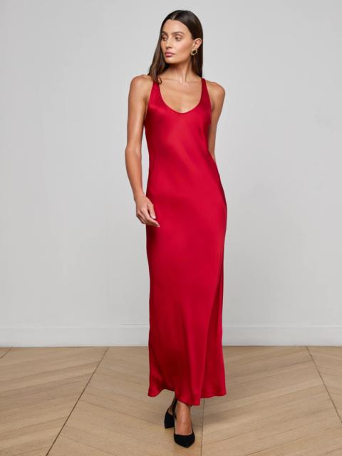 L'AGENCE Akiya Satin Maxi Dress