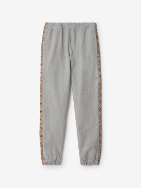 Burberry Check Trim Cotton Jogging Pants
