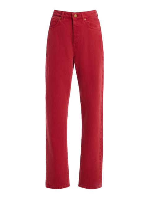 TOVE Senna Rigid High-Rise Straight-Leg Jeans red