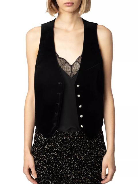 Zadig & Voltaire Emaux Velvet Noir Vest
