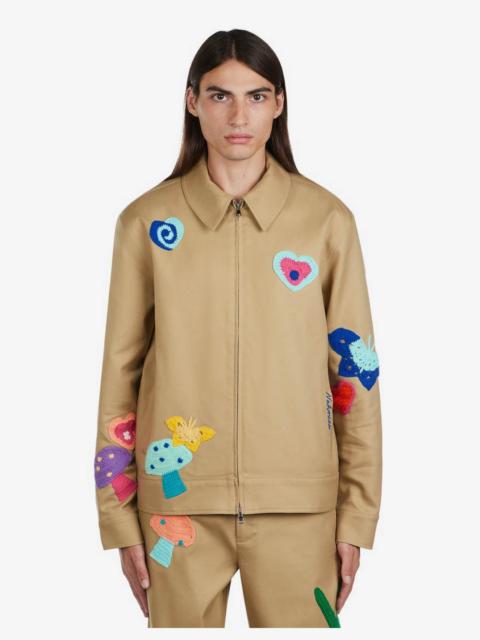 NAHMIAS Nahmias Sand Crochet Patch Worker Jacket