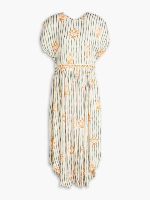 Agua by Agua Bendita Aire Herbario embellished floral-print ECOVERO™-blend midi dress