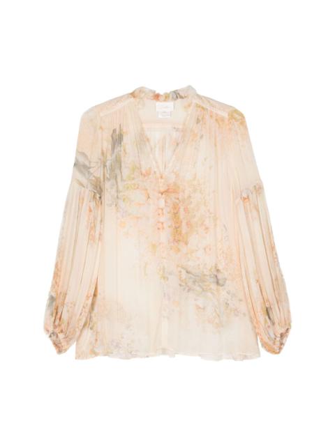 CAMILLA floral-print blouse