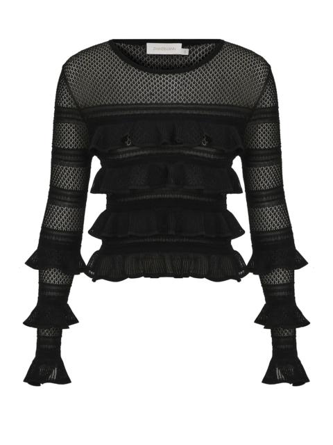 Zimmermann LUNA LACE FRILL TOP
