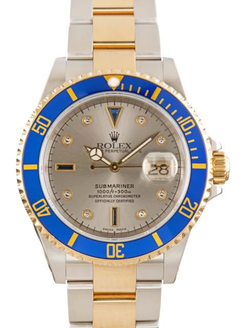 ROLEX Men's Rolex Submariner 16613 Slate Serti Dial