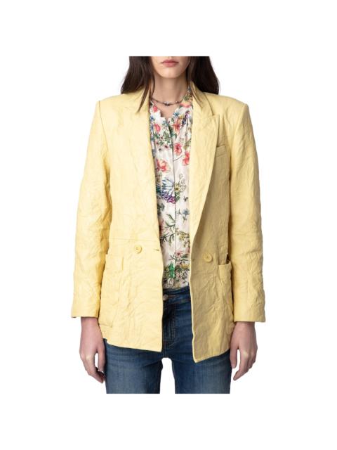 Zadig & Voltaire Zadig & Voltaire Visko Cuir Froisse Leather Blazer
