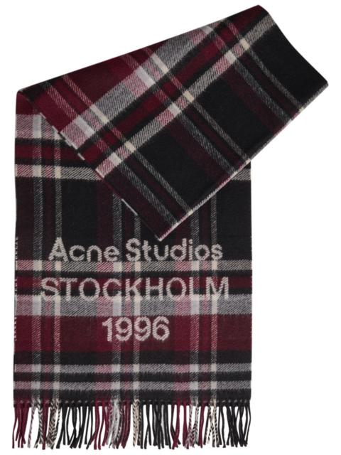 Acne Studios Acne Studios Logo-intarsia Checked Wool-blend Scarf