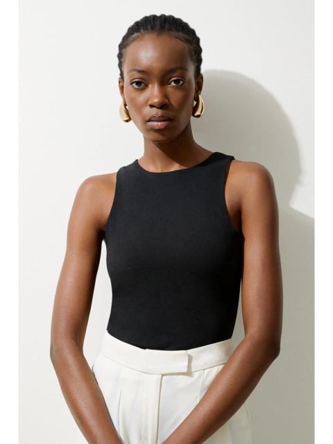 KAREN MILLEN Stretch Cotton Racer Vest