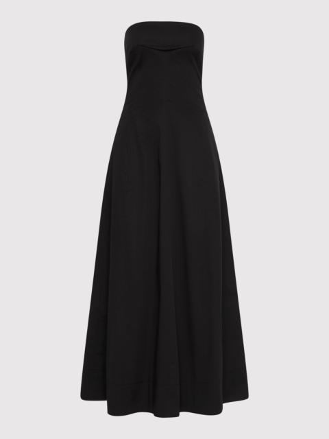 ST. AGNI Sculpted Cotton Strapless Dress - Black