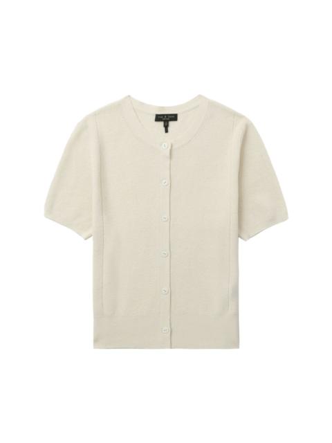 short-sleeve knit cardigan