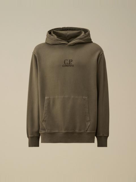 C.P. Company Brushed and Emerized Diagonal Fleece Hooded Logo Sweatshirt