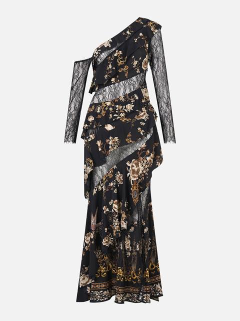 CAMILLA ASYMMETRIC FRILL PANELLED DRESS